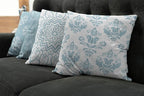 Ambesonne Retro Throw Pillow Cushion Case Pack of 4, Trellis Grid Medieval Floral Damask Mandala Flower Ornament in Modern Monochrome, Modern Accent Double-Sided Digital Printing, 20", Pale Blue Grey