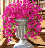 6-Pack Outdoor Faux Plants, 69-Flowered Large Morning Glory, Uv-Resistant Artificial Morning Glory,Perfect for Outdoor Decoration in All Seasons Such as Porches and Gardens (Light Purple)
