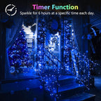 4 Pack 20FT 60LED Christmas Battery Operated Fairy Lights with Timer, Waterproof Battery String Lights Outdoor Indoor, Battery Twinkle Light for Bedroom Wedding Birthday Party Chirstmas (Blue)