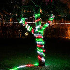 50ft 360 LED Waterproof Rope Lights, 110V Connectable Indoor Outdoor Led Rope Lights for Deck, Patio, Pool, Camping, Bedroom Decor, Landscape Lighting and More (RED+White+Green)