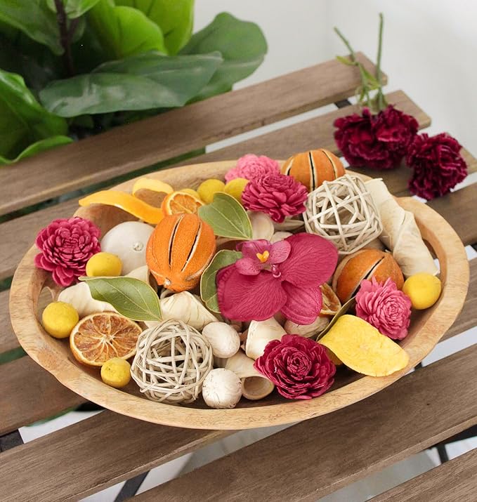 ANDALUCA Forbidden Flower Oasis Scented Potpourri | Made in California | Large 20 oz Bag + Fragrance Vial | Scents of Italian Bergamot, Plum, Jasmine, Rose and Lilac