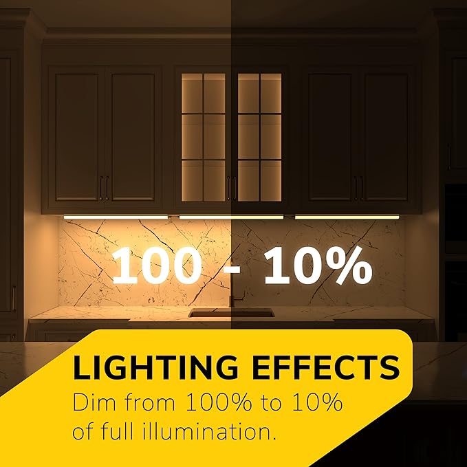 GETINLIGHT 12-inch Hardwired Only 3 Color LED Under Cabinet Lighting, Selectable 3000K/4000K/5000K, Dimmable, Matte White Finished, ETL Listed, IN-0201-11-WH-345K