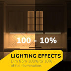 GETINLIGHT 12-inch Hardwired Only 3 Color LED Under Cabinet Lighting, Selectable 3000K/4000K/5000K, Dimmable, Matte White Finished, ETL Listed, IN-0201-11-WH-345K