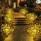 Anordsem Solar Lights Outdoor Waterproof: Garden Light Solar Powered for Yard Outside - Sparkler Fireworks Twinkle Lighting Path Decor 6 Pack - LED Starburst Gardening Gifts for Women Mom Wife