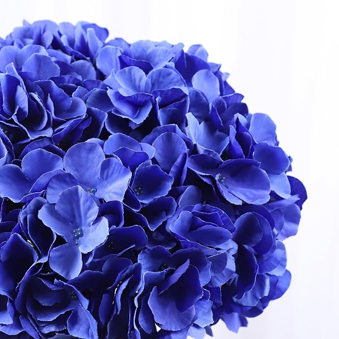 AVIVIHO 65Pcs Royal Blue Flowers Hydrangea Artificial Flowers Bulk Realistic Fake Hydrangeas Silk Flowers with Stems for Home,Weddings,Party,Table Centerpieces,Father's Day,Baby Shower Decor
