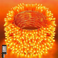 66Ft 200LED Orange Christmas Lights Plug in,Connectable Christmas Tree Lights,8 Modes String Lights Indoor Outdoor for Halloween Tree Party Bedroom Garden Decor (Clear Wire)