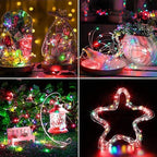 4-Pack Multicolor Christmas Fairy Lights Battery Operated with Timer, Waterproof 16FT 50 LED String Lights Outdoor Indoor, Twinkle Lights for Bedroom Wedding Party Christmas Decoration (Multicolor)