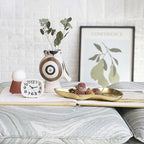 Bloomingville Wood Framed Textured Paper Wall Decor with Pears and Conference Design, Multicolor