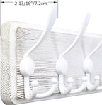 WEBI Coat Rack Wall Mounted,Wood Coat Hooks Wall Mount,16" Hole to Hole,Large Coat Hanger Wall Hook Rack,5 Triple Hooks for Hanging Coats,Hats,Jacket,Clothes,Entryway,White,2 Packs