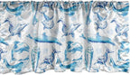 Ambesonne Sea Animals Window Valance, Sketch of Bottlenose Dolphins Playing Laughing in The Ocean Sea Life Print, Curtain Valance for Kitchen Bedroom Decor with Rod Pocket, 42" x 18", Turquoise White