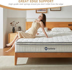 King Size Mattress, 12 Inch Pocket Spring & Memory Foam, Medium Firm, White
