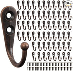 POZEAN 60 Pack Wall Hooks for Hanging, Heavy Duty Small Coat Hooks Wall Mounted for Living Room, Bathroom, Kitchen, Bedroom for Key, Cup, Bag, Hat, Scarf, and More (Oil Rubbed Bronze)
