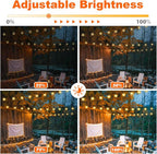 25FT LED Outdoor String Lights with 3 Color Lights, Dimmable String Lights for Outside with Remote, G40 Globe Waterproof Patio Lights with 12+1 Shatterproof Bulbs for Party Backyard BBQ House Camping