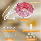 maylit Under Cabinet Strip Lighting Plug in 24in, Ultra Bright Small LED Light Bar, 2700K Warm White, Wired Lights for Kitchen Cabinet, Counter, Workbench, Desk, Closet, Shelf, Indoor