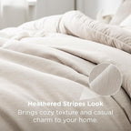 Bedsure Full Comforter Set - Beige Soft Bedding for All Seasons, Cationic Dyed Bed Set, 3 Pieces, 1 Full Size Comforter (82"x86") and 2 Pillow Shams (20"x26"+2")