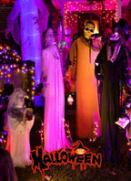 5 Pack Fairy Lights Battery Operated, 7 Feet 20 Led String Lights with Timer, Waterproof Firefly Lights for Home Party Ghost Haunted House Indoor Outdoor Halloween Decorations, Orange & Purple