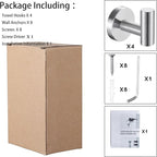 Bath Towel Hooks Robe Hook Holder Wall Mount Heavy Duty Wall Hooks SUS 304 Stainless Steel Coat Hook Closet Door for Bathroom Bedroom Hotel Kitchen Garage Pool 4 Pack (Brushed Nickel)