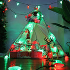 Brizled C9 Christmas Lights, 16ft 25 LED Faceted C9 Christmas Lights, Connectable Indoor Outdoor Xmas String Lights, 120V UL Certified for Tree Backyard Garden Porch Party & Holiday Decor, Red & Green