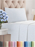 Twin Size 3 Piece Sheet Set - Comfy Breathable & Cooling Bed Sheets Set - Hotel Luxury Bedding for Women, Men, Kids, Teens, Boys & Girls - Deep Pockets, Soft, Wrinkle Free - Oeko-Tex - Blue Stripes 2