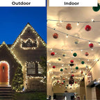 Holiday Essence Christmas LED Lights 100 Cool White String Lights for Indoor and Outdoor Decorative Use, Holiday and Tree Decor, Patio Hanging Lighting Decorations, Green Wire, 26.9 Ft, UL Certified