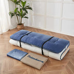 Japanese Floor Mattress, Futon Mattress with Portable Storage Bag and Washable Cover, Roll Up Thick Tatami Mat Suitable for Camping, Guest Room (Coastal Gradient, Queen)