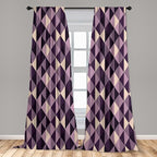 Ambesonne Geometric Window Curtains, Abstract Triangles with Dark and Pale Color Shades, Lightweight Decor 2-Panel Set with Rod Pocket, Pair of - 28" x 63", Dark Purple