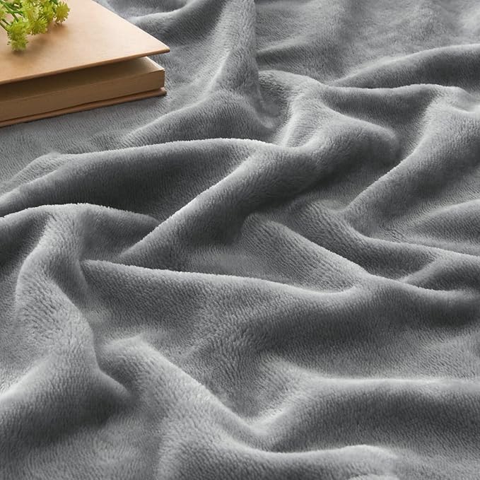 BEDELITE Fleece Blanket Grey Throw Blanket for Couch & Bed, Luxury Plush Cozy Fuzzy Blanket 50" x 60", Super Soft Warm Lightweight Throw Blanket for Travel Camping