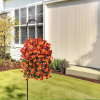 Artificial Fake Hanging Plants Flowers Basket for Fall Autumn Outdoor Decoration,Faux Silk Begonia in Planter UV Resistant Realistic for Outside Home Porch Patio Balcony Yard Decor