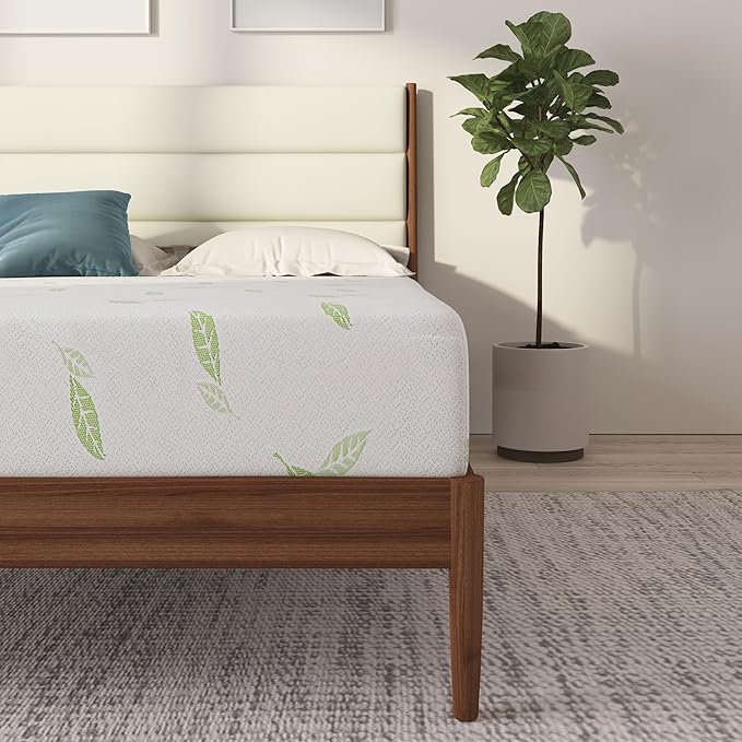 NapQueen Full Size, 8 Inch Anula Green Tea Infused Memory Foam Mattress, Bed in a Box, CertiPUR-US Certified Mattress