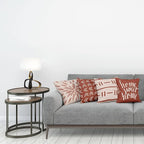 Ambesonne Modern Throw Pillow Cushion Case Pack of 4, Scandinavian Minimal Ornaments Boho Feather Leaves and Home Phrase Print, Modern Accent Double-Sided Digital Printing, 16", Pale Tan and Dark Rust