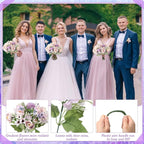 Tigeen 12 Bundles Peonies Artificial Flowers Faux Roses Silk Flowers Hydrangea Artificial Bouquet for Wedding Table Centerpiece Floral Vase Home Office Bridal Decor (Purple,Pink)