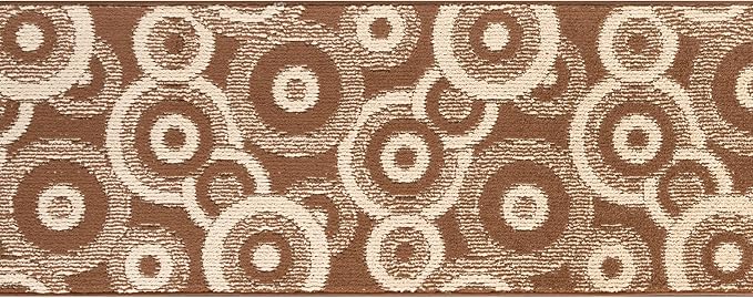 Custom Length Cut to Size Modern Farmhouse Carpet Runner Rug for Hallways, Non Slip Rubber Backed, 31 inch Wide X Customized Length, Geo Brown, 31 inch X 18 feet