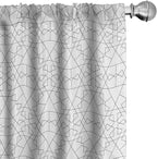 Ambesonne Geometric Window Curtains, Continuous Pattern with Abstract Concave Shapes and Triangles Print, Lightweight Decor 2-Panel Set with Rod Pocket, Pair of - 28" x 84", Charcoal Grey and White