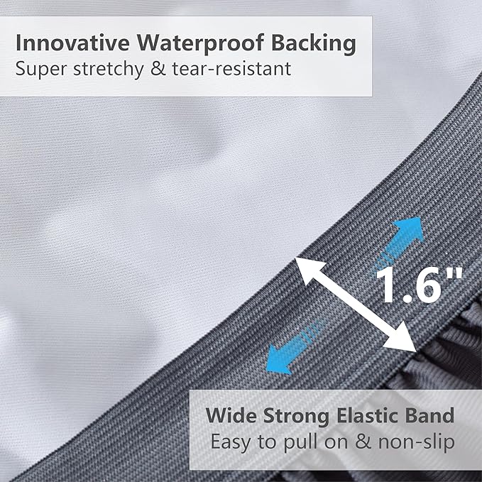Queen Size Mattress Pad Waterproof, Pillow Top Cooling Mattress Topper Cover, Quilted Fitted Mattress Protector Washable, Deep Pocket 8-21" (60x80 inch, Grey)