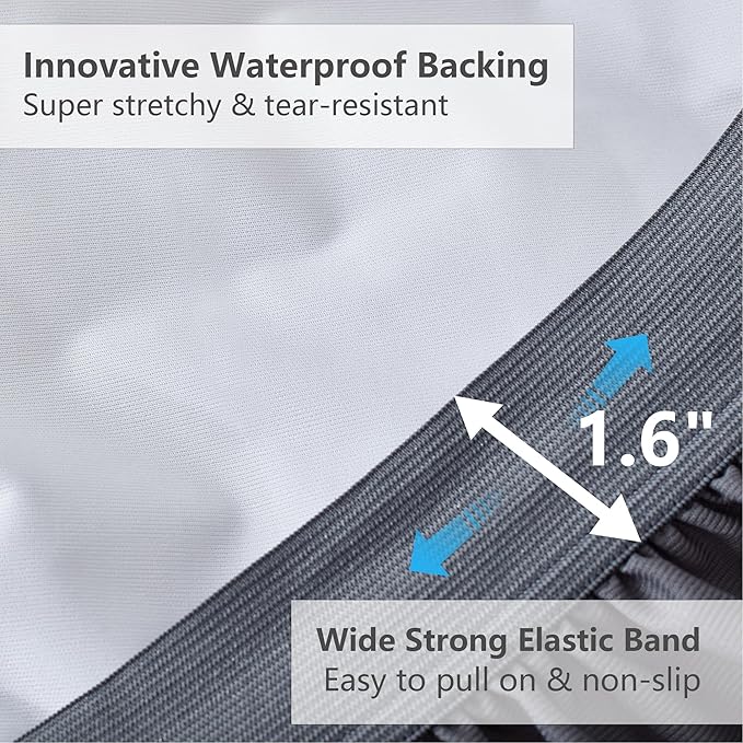 King Size Mattress Pad Waterproof, Cooling Mattress Topper Noiseless, Leak Proof Mattress Protector Deep Pocket Washable, Quilted Fitted Soft King Mattress Pad Cover (78x80 inch, Grey)