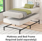 Amazon Basics Smart Box Spring Bed Base, 9-Inch Height Mattress Foundation, Tool-Free Easy Assembly, Twin, 74"L x 38"W x 9"H, White