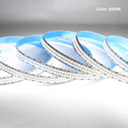 2835 SMD Cold White LED Strip Lights 6500K DC 24V 16.4ft/5M Double Row 2400 LEDs Flexible LED Strip Tape Light Ribbon Lamp LED Daylight Dimmable Strip Lights for Bedroom, Kitchen, Cabinet