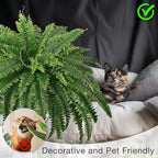 45" Fake Ferns, Realistic Large Artificial Bush Plants, 2 Artificial Boston Ferns with 59 Fronds for Outdoors Planter Indoor Home Garden Porch Decor