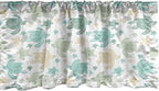 Ambesonne Turtles Window Valance Pack of 2, Illustration of Repeating Motifs of Animal Print in Assorted Tones, Rod Pocket Curtain Valances for Kitchen Bedroom, 42" X 12", Seafoam and Grey Yellow