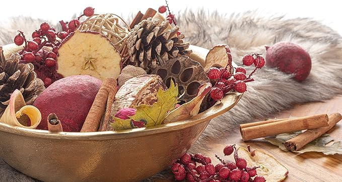 ANDALUCA Apple Cider Cinnamon Scented Potpourri | Made in California | Large 20 oz Bag + Fragrance Vial | Scents of Cinnamon, Apple, Orange Zest