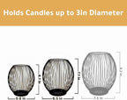 OLEEK Outdoor Candle Holder Decor Set - Black Candle Holder - Candles Holders for Table Centerpiece - Hurricane Candles Holder for Pillar Candles Cage Candle Holders Black Wire Decorative