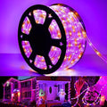 50ft 360 LED Rope Lights Outdoor, Connectable and Flexible Tube Lights with 8 Modes, Waterproof Indoor Outdoor LED Rope Lighting for Deck, Garden, Pool, Patio, Holloween Decorations (Orange & Purple)