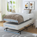 Twin Box Spring - 7 Inch High Profile Box Spring for Twin Bed, Sturdy Metal Frame Mattress Foundation, Easy Assembly, Quiet & Noise-Free