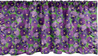 Ambesonne Botanical Window Valance, Green Field Full of Burgeoning Pansy Inflorescence Garden Flourish Bedding Plants, Curtain Valance for Kitchen Bedroom Decor with Rod Pocket, 54" X 12", Purple