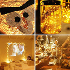 10 Pack Fairy Lights Battery Operated - 7ft 20 LED Twinkle Lights Copper Wire Mini String Lights Firefly Lights for Mason Jars DIY Crafts Christmas Centerpiece Table Decor, Warm White & Cool White