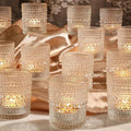 36 Packs Votive Candle Holders, Glass Candle Holders Bulk Tealight Candle Holder for Table Clear Tea Light Candle Holder for Wedding Christmas Party