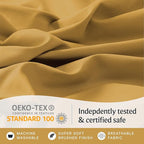 LuxClub 4 PC Queen Sheet Set, Deep Pockets Wrinkle Free Cooling Bed Sheets Hotel Bedding for Women, Men, Kids & Teens, Includes 1 Fitted Sheet, 1 Flat Sheet and 2 Pillowcases - Medallion Gold