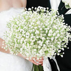 N&T NIETING Babys Breath Artificial Flowers Bulk, 15Pcs Fake Gypsophila Bouquet Flowers Real Touch Faux Babies Breath Arrangement for Wedding Floral Party Home Centerpieces Vase Decoration, White
