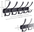Dseap Coat Rack Wall Mounted - 5 Tri Hooks, Heavy Duty, Stainless Steel, Metal Coat Hook Rail for Coat Hat Towel Purse Robes Mudroom Bathroom Entryway (Pink, Pack of 2)
