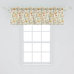 Ambesonne Fall Window Valance, Wild Flowers Illustration Print Vintage Autumnal Theme Farmhouse Vibe, Curtain Valance for Kitchen Bedroom Decor with Rod Pocket, 54" X 18", Mustard Orange Sage Green